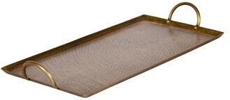 Kate and Laurel Sanzo Hammered Rectangle Metal Tray