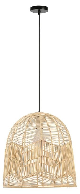 Immax Boho Pelo design hanglamp in natuurlijk riet, diameter: 40 cm, fitting E27