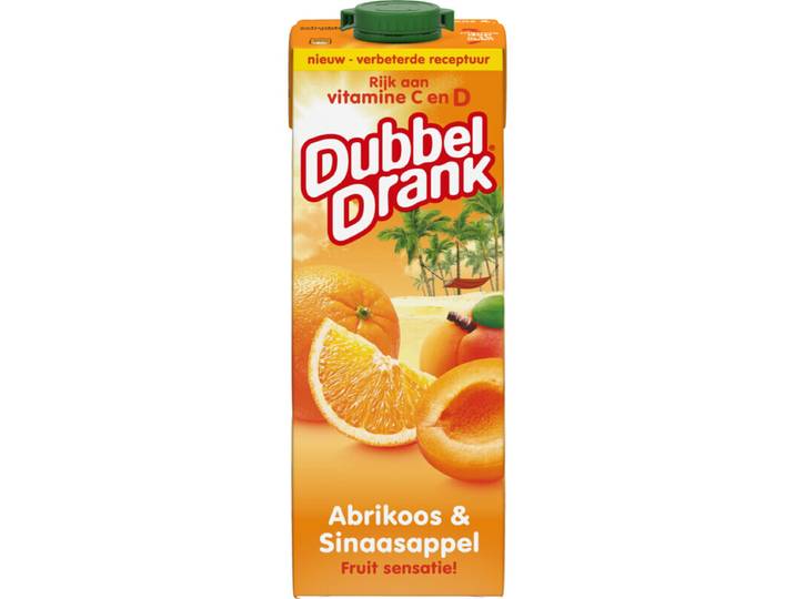 DubbelDrank Abrikoos Sinaasappelsap - 1 L