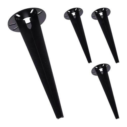 Relaxdays Grondpennen voor Tuinverlichting, Set van 4, Zwart, Staal
