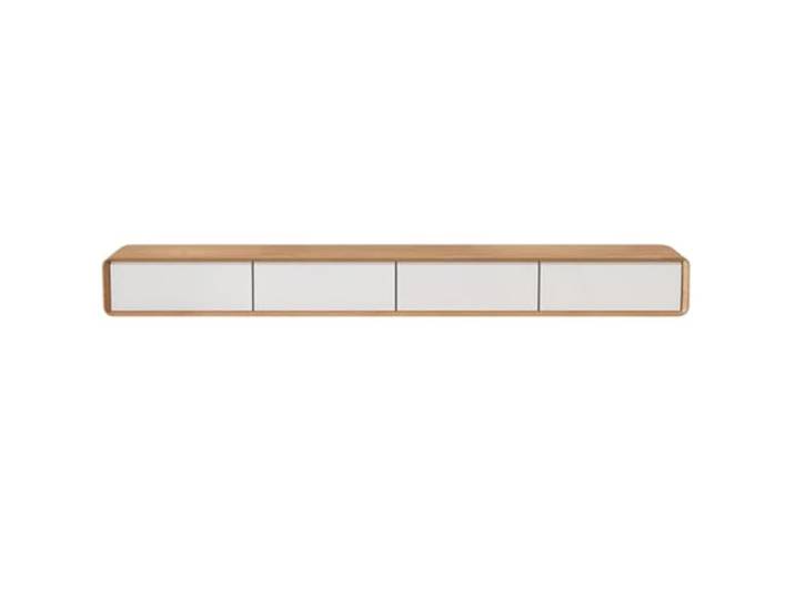 Hänge-TV-Ständer aus Massivholz Einfacher TV-Ständer für das Wohnzimmer Aus Massivholz mit klarer Maserung Ausreichend Stauraum Geeignet für viele Gelegenheiten(Log Color+White,160 * 20 * 24cm)