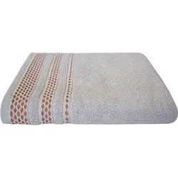 Dyckhoff Frottierserie Pure Elegance silber mit Bordüren Duschtuch 70 x 140 cm