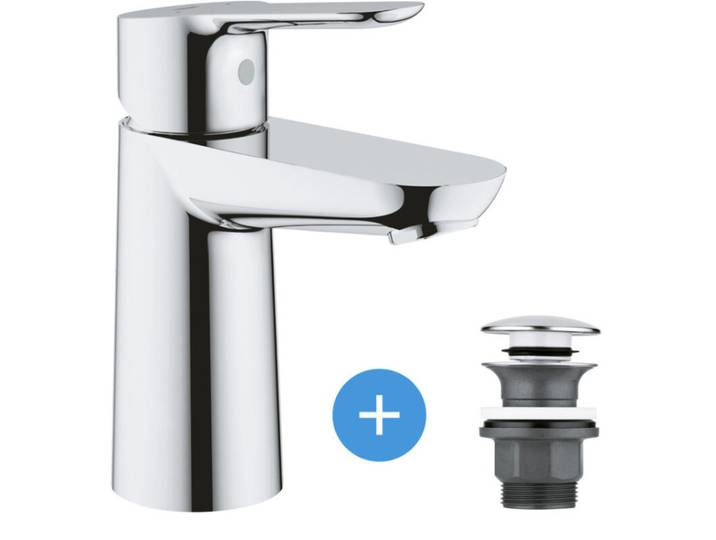Set Mitigeur pour lavabo taille S + Bonde clic clac Grohe pour lavabo avec trop-plein (MitigeurS1-CLICCLAC)