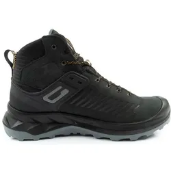GriSport, Herren, Wanderschuhe, Nero Herren-Trekkingschuhe, wasserdichte Lederstiefeletten (46), Schwarz