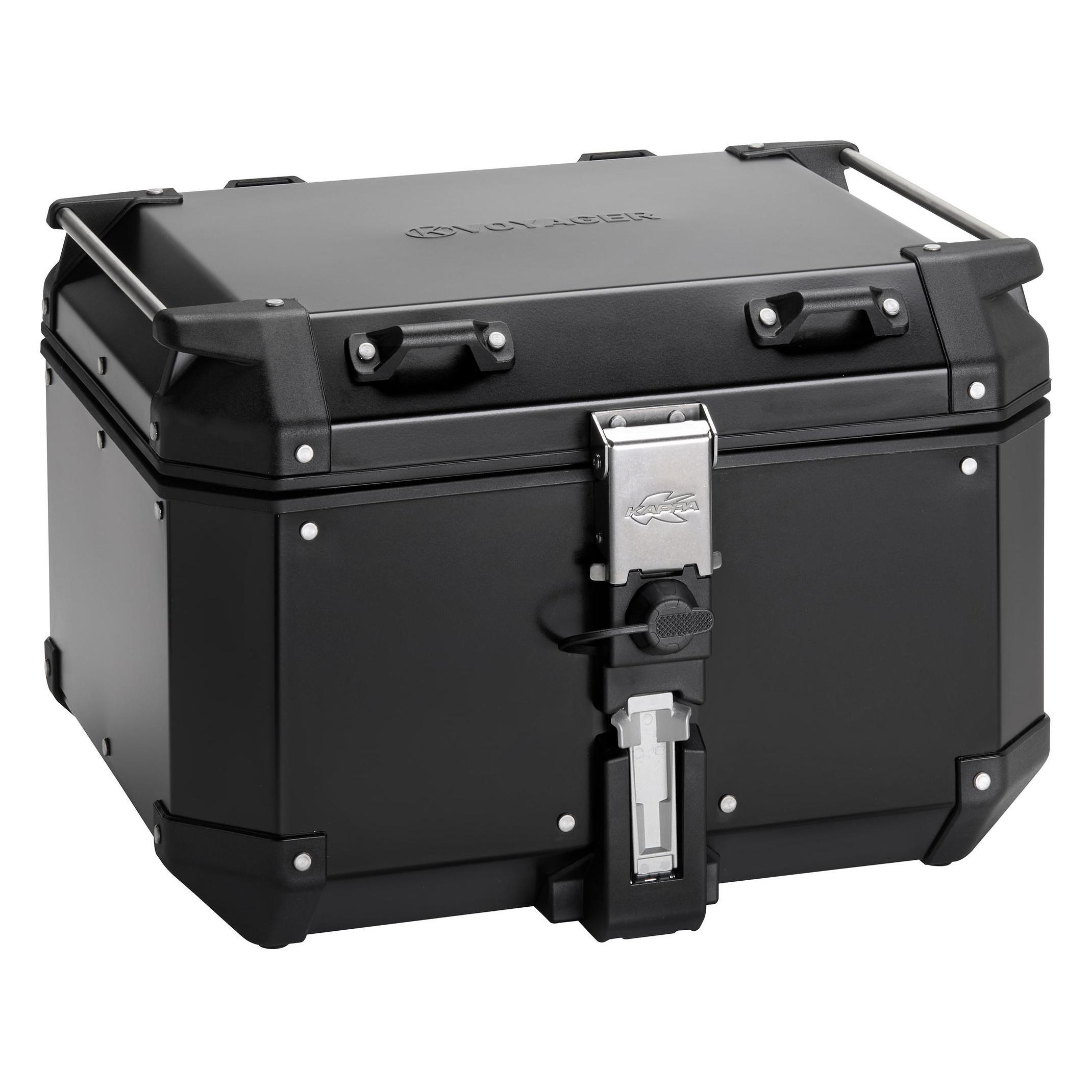 Kappa Topcase 48L MONOKEY KVG480B K'VOYAGER Aluminium Schwarz eloxiert Schwarz (48 l) (KVG480B)