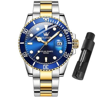 OLEVS Herren Quarzuhren Top-Marke Luxus Business Wasserdicht Leuchtendes großes Zifferblatt Herren Armbanduhren Sport Edelstahl Uhr