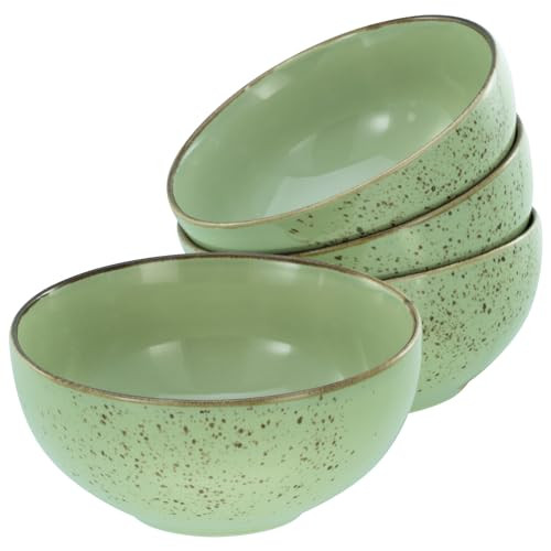 CreaTable Nature Collection Green 4-delige Boeddha Bowl serviesset van keramiek, blauw/groen, Ø 17,5 cm