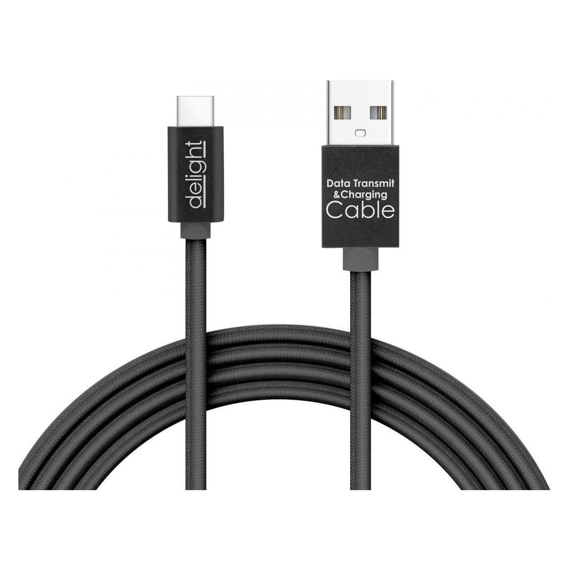 Delight USB-Typ-C-Datenkabel LED 1m schwarz (1 m, USB 2.0) (54828617)