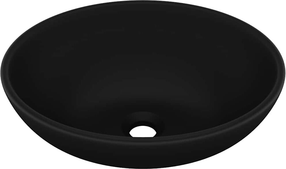 vidaXL Lavabo ovale de luxe Noir mat 40x33 cm Céramique