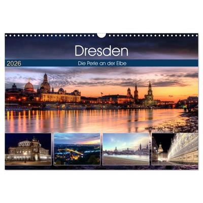 Dresden Die Perle an der Elbe (Wandkalender 2026 DIN A3 quer), CALVENDO Monatskalender