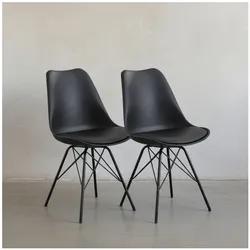 KADIMA DESIGN Skandinavische Esszimmerstühle, 2er Set, Samt oder Kunststoff, verschiedene Farben