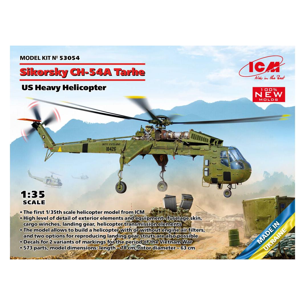 ICM Sikorsky CH-54A Tarhe, US Heavy Helicopter (100% new molds) (53054)