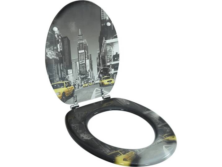 vidaXL Siège de toilette Siège MDF New York Design