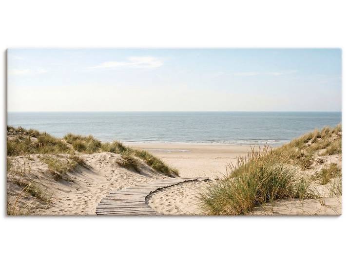 Leinwandbild GOODPRODUCT Weg durch Düne , beige (farbe bild(er): blau), B:100cm H:50cm T:2cm, Canvas, Bilder, Leinwandbild