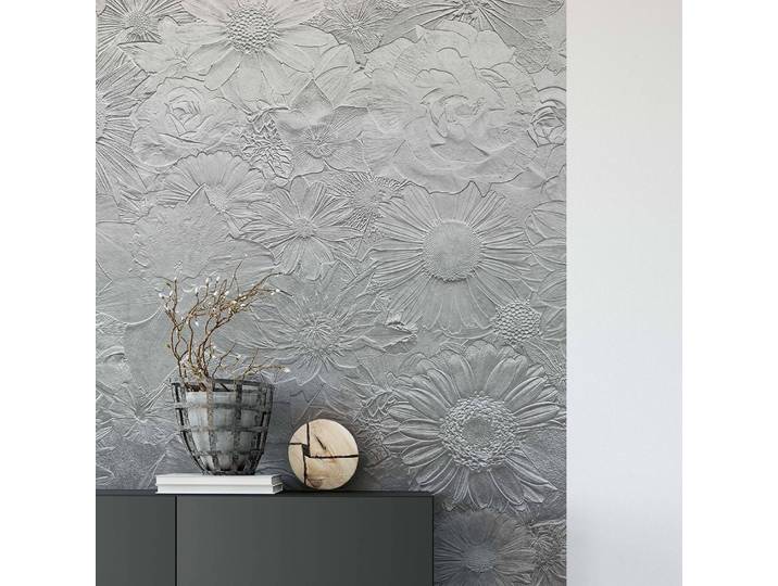 home24 Fotobehang Silver Flowers 1 x 2cm
