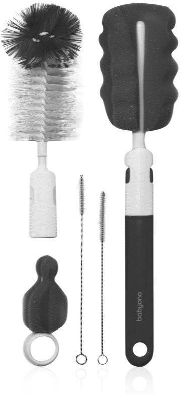 BabyOno Brush Set brosse de nettoyage pour biberons et tétines Grey 1 pcs