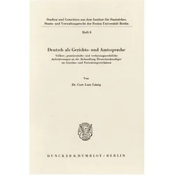 Deutsch als Gerichts- und Amtssprache., Fachbücher von Curt Lutz Lässig
