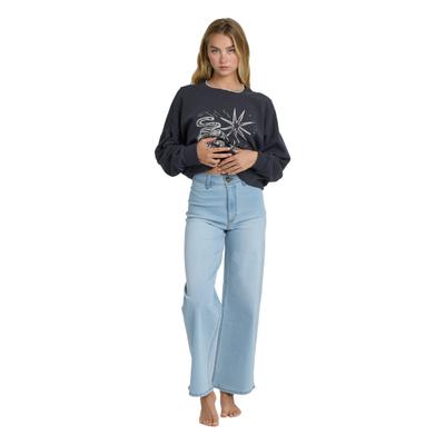 Weite Jeans BILLABONG "Free Fall Indigo", Damen, Gr. 26 (XS), Normalgrößen, blau (surf spray), Obermaterial: 98% Baumwolle, 2% Elasthan., Jeans