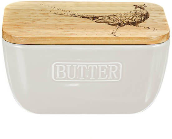 Selbrae House Just Slate Company Pheasant White Butter Dish