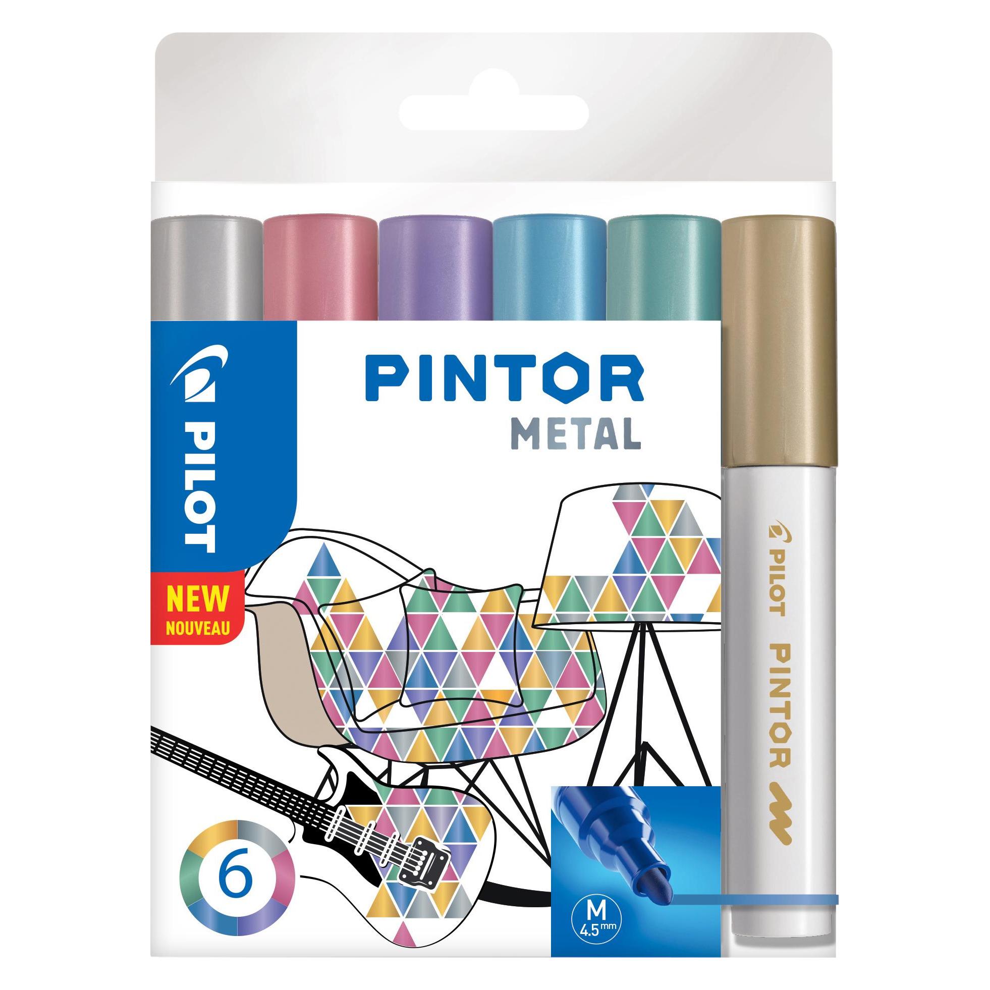 Pilot Pintor Medium Set à 6 Metallic (6x) (S6/0517450)