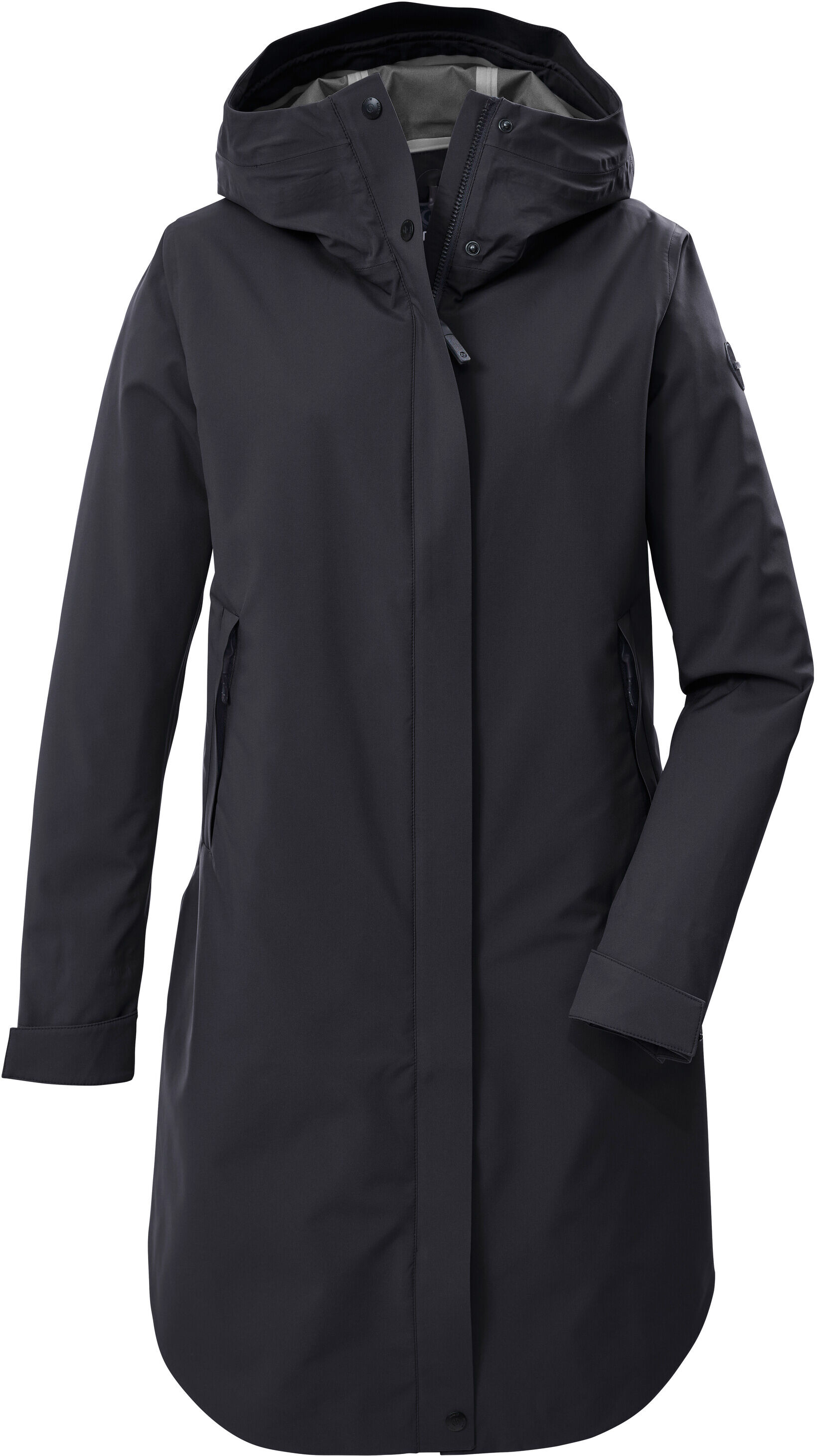 Funktionsmantel "GS 83 WMN CT", Damen, Gr. 48, schwarz, Oberseite: 100% Polyester.Rückseite: 100% Polyester, G.I.G.A. DX BY KILLTEC, Mäntel Funktionsmantel, Ultraleichter, wasserdichter Damenmantel mit urbanem Style