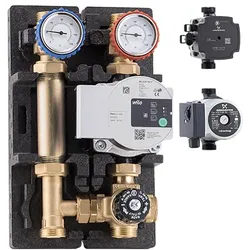 Barberi Regeleinheit mit thermostatischem Mischventil - reversibel - DN 20 - ohne Überströmventil-Anschlüsse. Außen- und Innengewinde an den anlagense