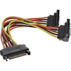 INLINE SATA Strom-Y-Kab,, SATA BU/2x SATA ST gew,, m, Sicherheitslaschen, 0,30m