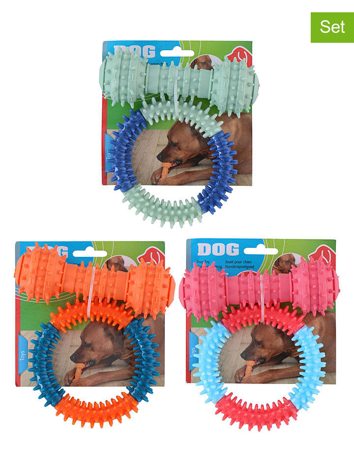 Edco 2tlg. Set: Hundespielzeuge in Bunt - (B)14 cm (Überraschungsprodukt) - onesize