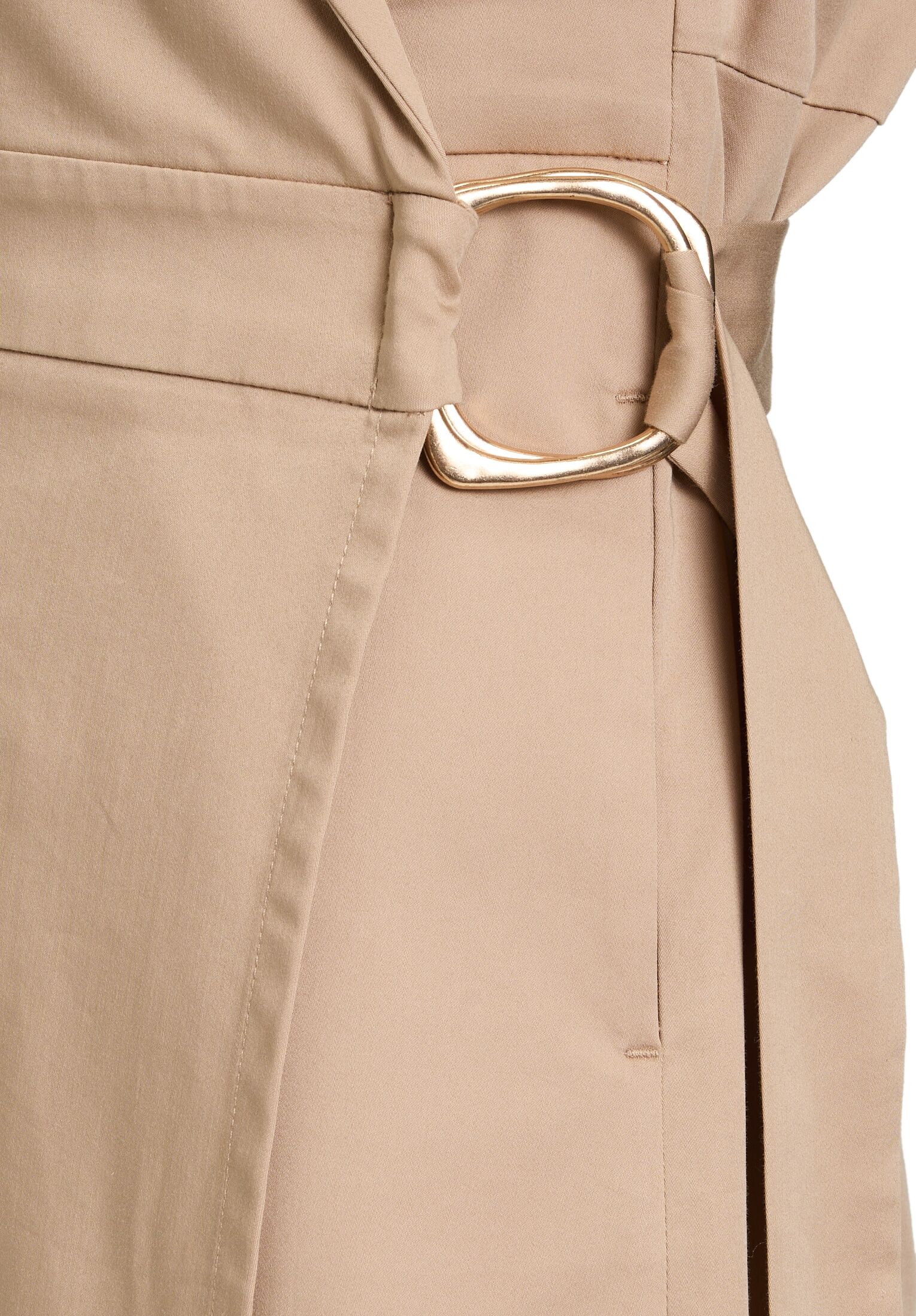 Wickelkleid BETTY & CO "Wickelkleid mit Kragen", Damen, Gr. 38, EURO, braun (hellbraun), 61% Baumwolle CO. 34% Polyester PES. 5% Elasthan EL., Kleider Wickelkleid