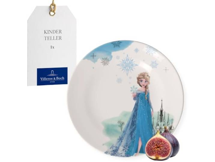 Villeroy & Boch - Disney Frozen Kinderteller, Spülmaschinenfest, Mikrowellensicher, Teller für Kinder Disney Elsa, Premium Porzellan