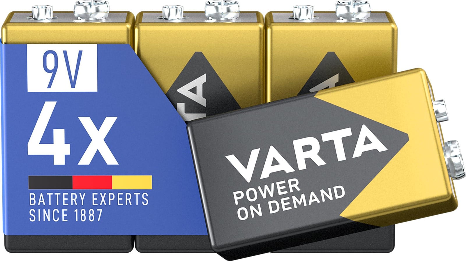 VARTA Power on Demand 9V alkalische blokbatterijen, 4 stuks