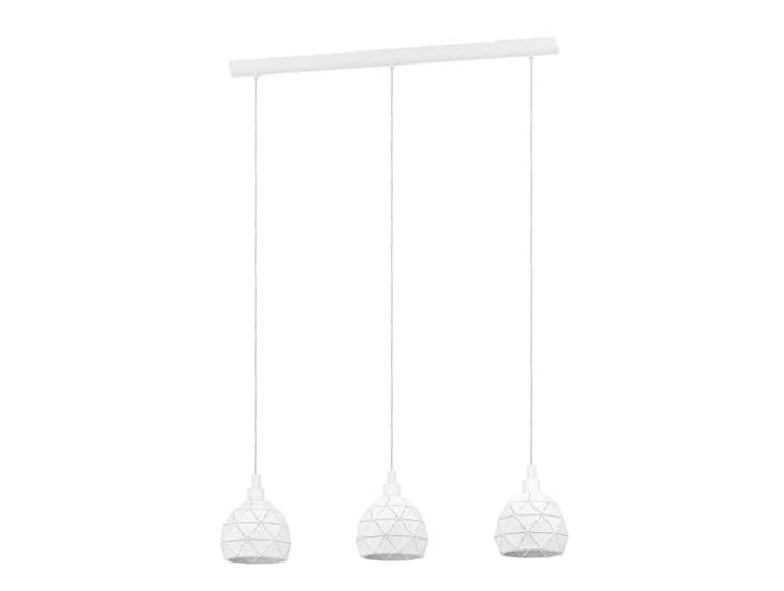 Eglo Suspension Roccaforte\, lampe suspendue 3 flammes\, luminaire en acier couleur : blanc\, douille : E14