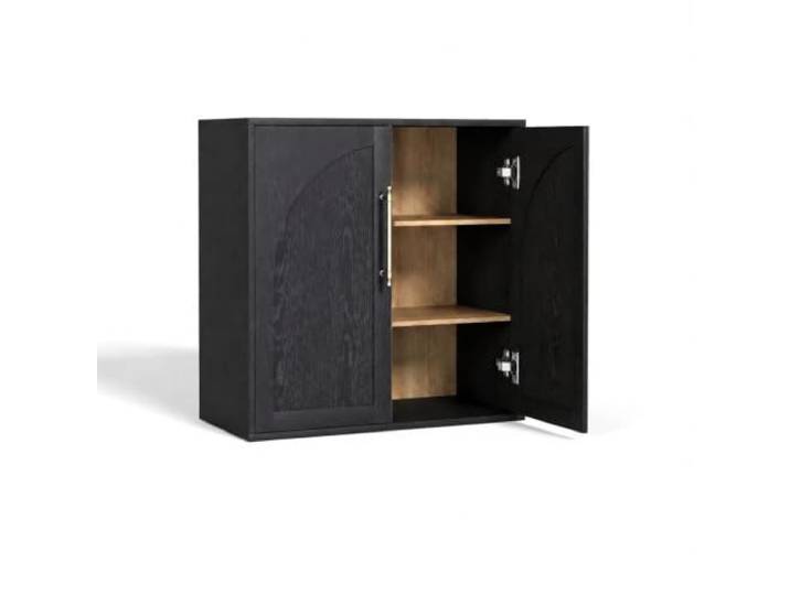 Furntrastar 82x40x80cm Arched Sideboard Buffet im modernen Landhausstil – 2 verstellbare Einlegeböden – Aufbewahrungsschrank & Medienkonsole mit Kippsicherung für Wohnzimmer, Küche, Esszimmer