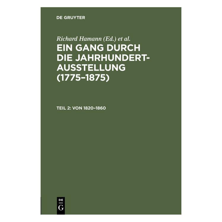 De Gruyter Von 1820-1860 (Deutsch, Hardcover) (67770909)