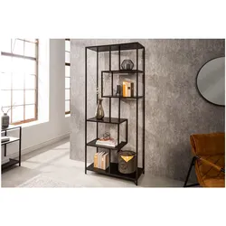 riess-ambiente Bücherregal SLIM LINE - Industrial 185cm Esche schwarz sechs Regalböden pflegeleicht