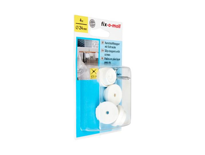 fix-o-moll Kunststoff-Stopper mit Schraube Ø 24 mm, weiss