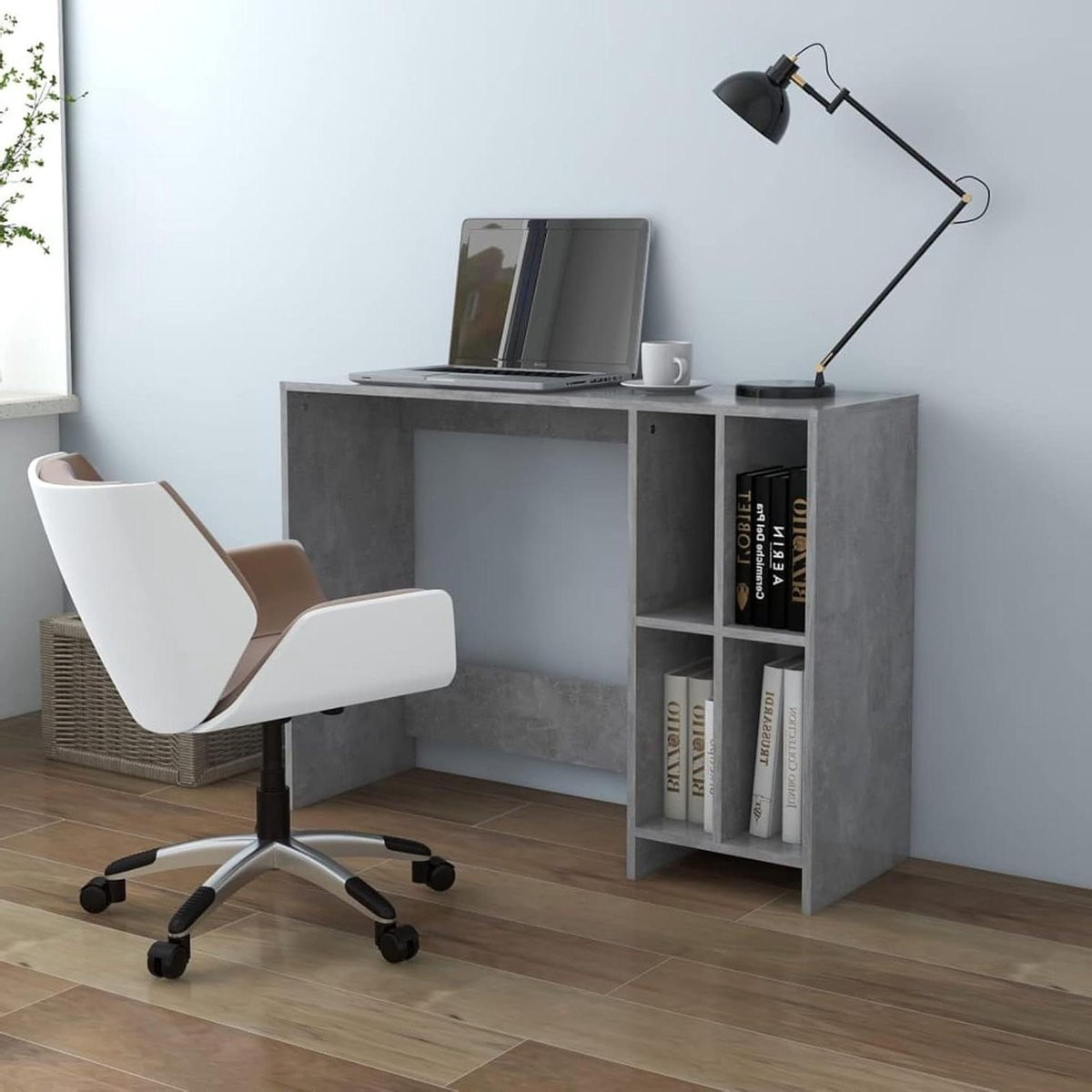 Betongrijs Secretair bureau voor thuiskantoor - B/D/H: 1025 x 35 x 75 cm