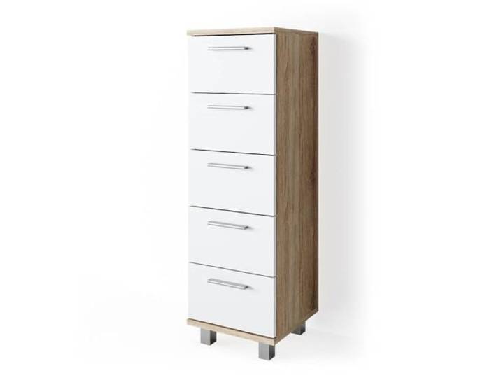 Vicco Badschrank Ilias, Sonoma, 30 x 95 cm 5 Schubladen · Schmale Bauweise · Für Pflegeprodukte & Badutensilien · Übersichtliche Aufbewahrung