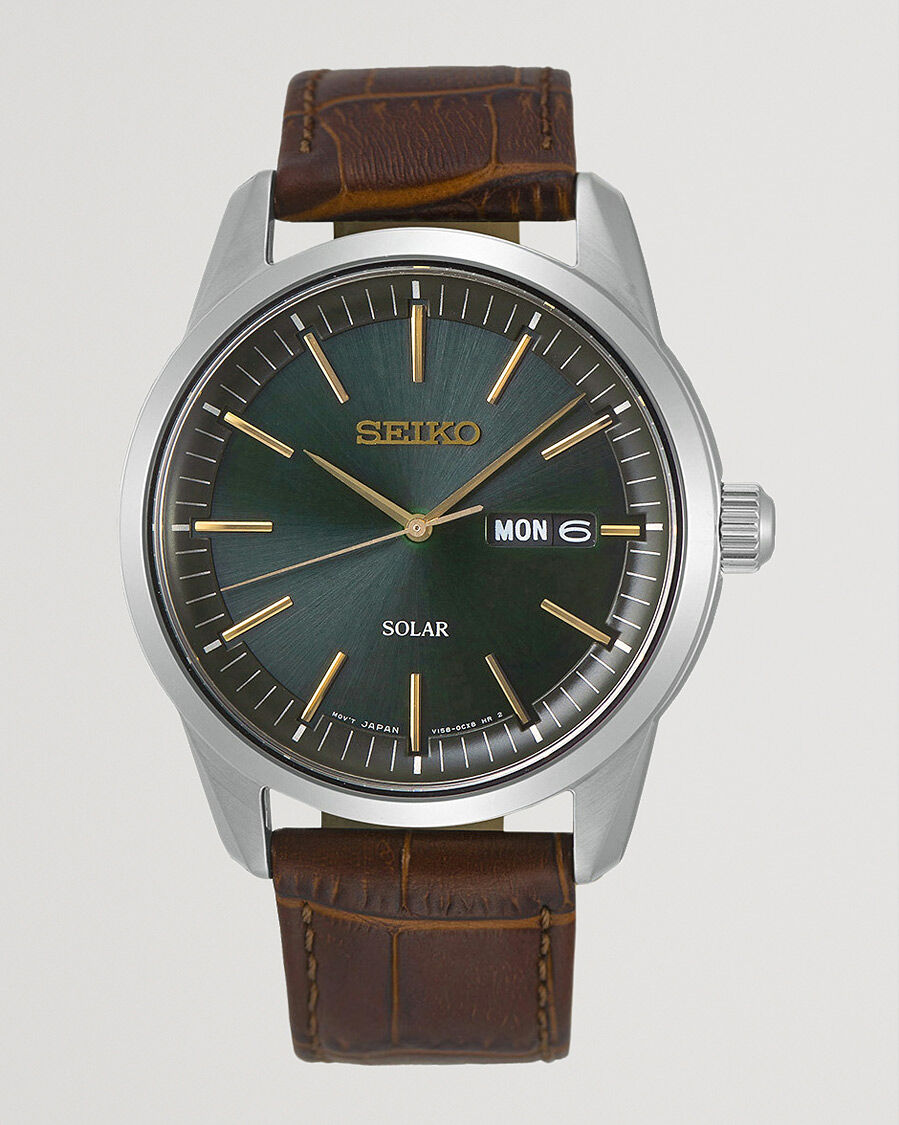 Seiko Solar 40mm Sapphire/Green Dial men One size Brun,Grøn