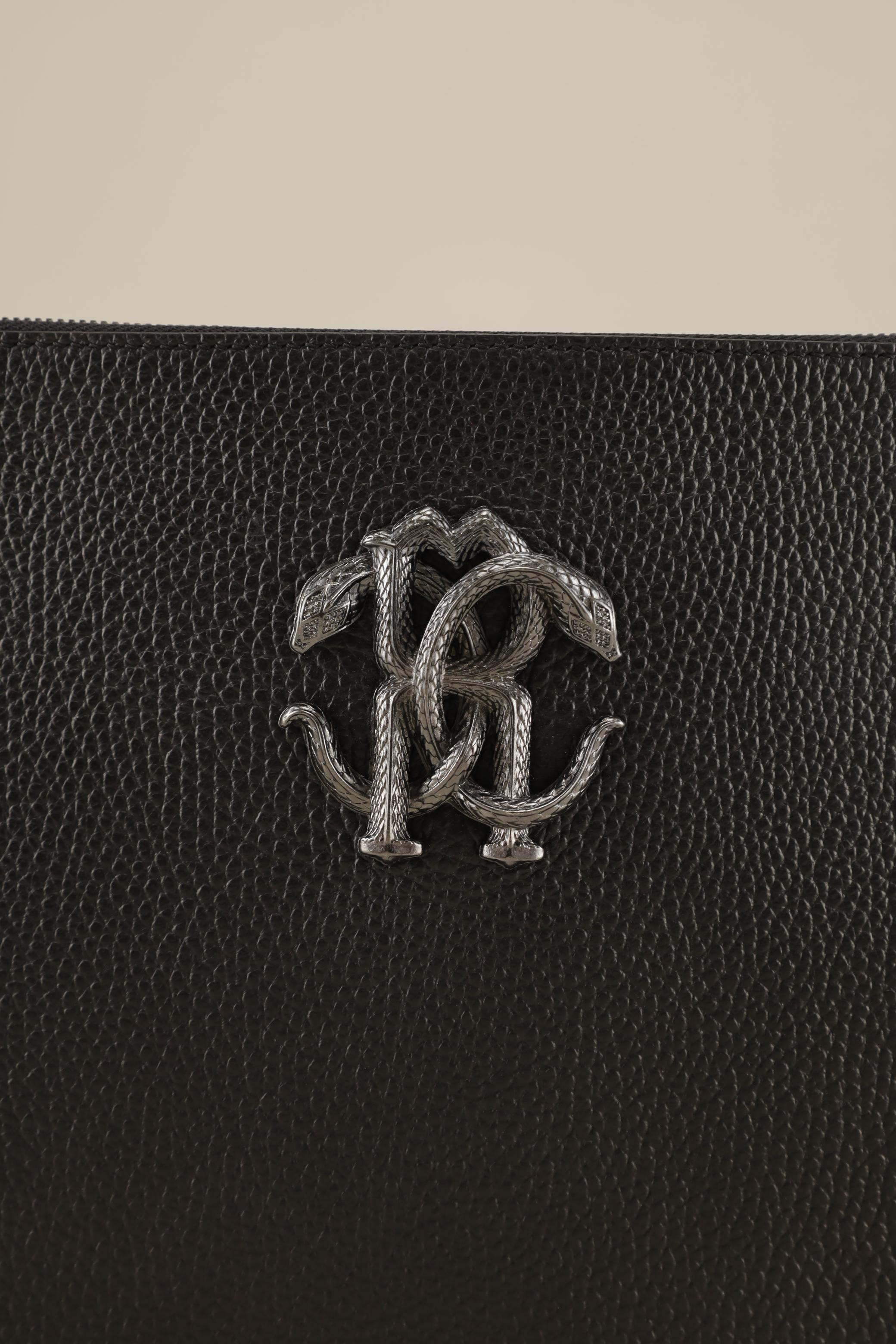Roberto Cavalli Damen Handtasche gross Leder, Schwarz, Leder - Second Hand