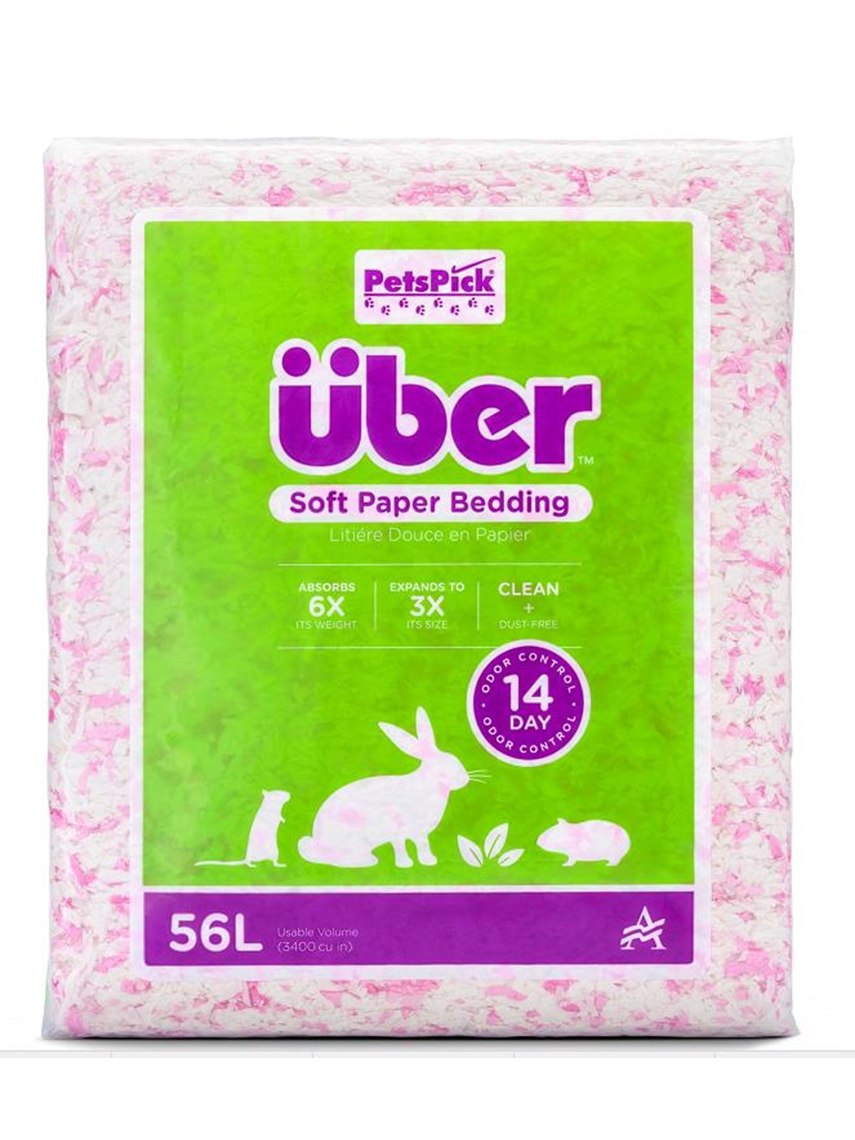 Über Papierstreu 56 L Pink/Weiß
