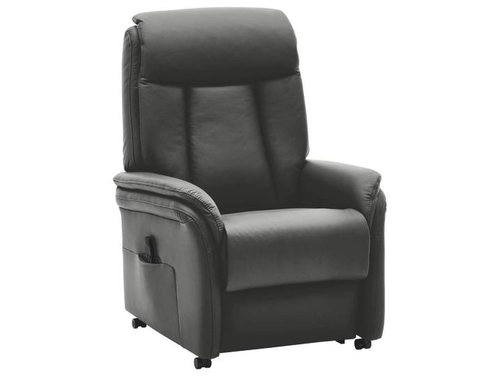 Valdera Fernsehsessel, Anthrazit, Kunststoff, Echtleder, Rindleder, 74x107x84 cm, Goldenes M, Lederauswahl, Stoffauswahl, Relaxfunktion, Aufstehhilfe, Wohnzimmer, Sessel, Fernsehsessel