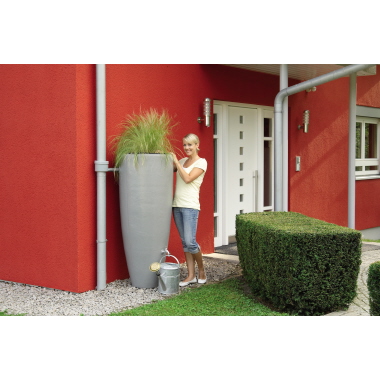 GRAFOTTOGMBH 2 in 1 Wasserbehälter 300 L m. integr. Pflanzschale zinkgrau 08415756