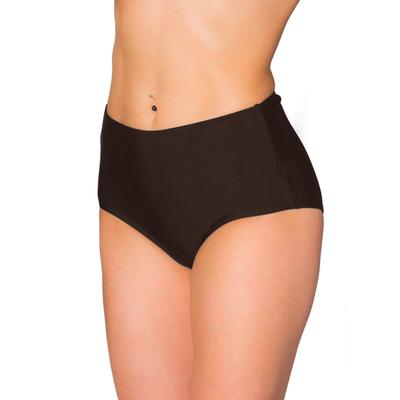 Bikini-Hose AQUARTI "Bikinihose Aquarti Damen Bikinihose Bikini-Slip mit Hohem Bund", Damen, Gr. 42, N-Gr, braun, Obermaterial: 80% Polyamid PA. 20% Elasthan EL., Badehosen Bikini-Hose