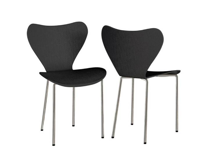 Chaises de Salle à Manger Lot de 2 - VIVOLILV - Chaises Empilables - Siège en PP - Dossier Courbé - Noir