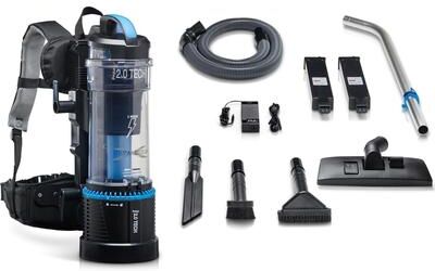 1 Hour Prolux 2.0 Cordless Bagless Backpack Vacuum with Lithium Ion Batteries