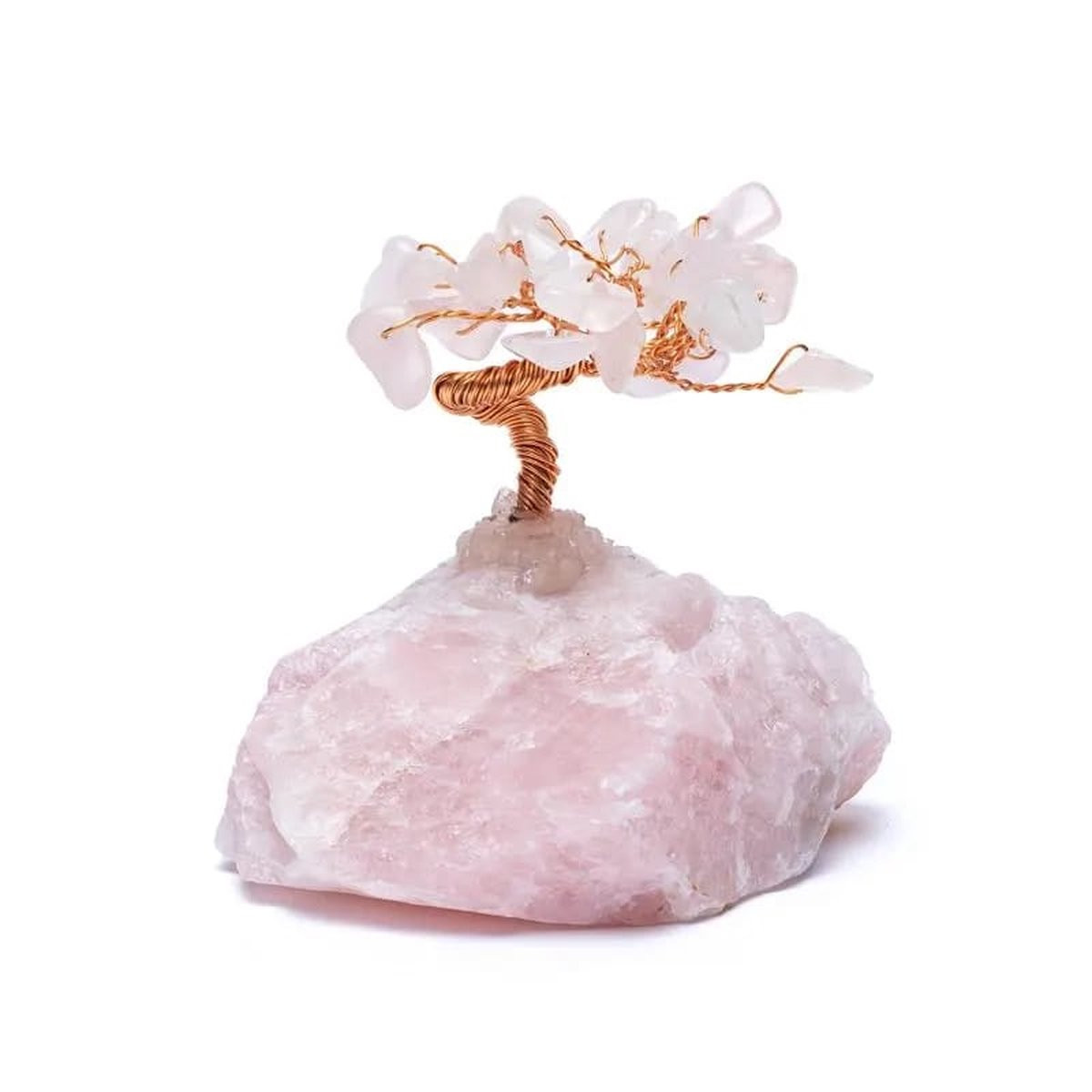 Edelsteenboompje met rozenkwarts voor op tafel
