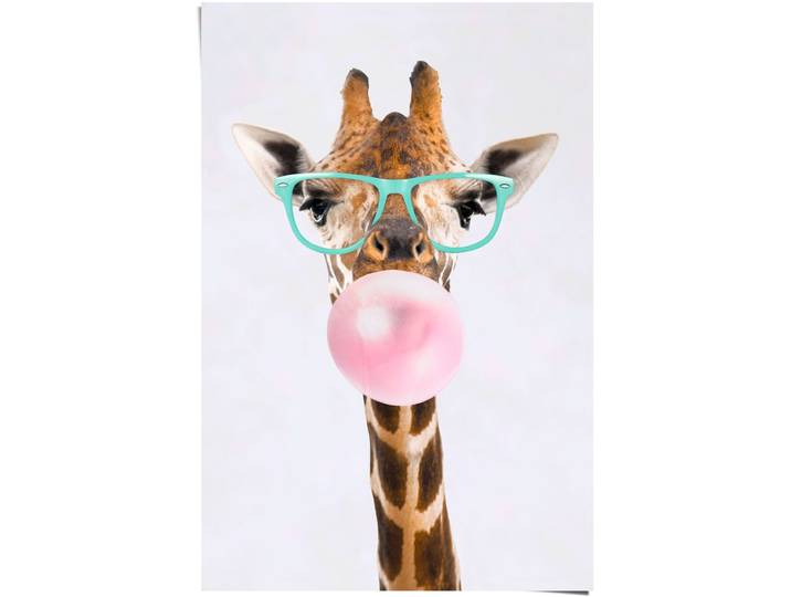 Poster REINDERS Poster Funky Giraffe , braun (farbe bild(er): braun), B:61cm H:91,5cm, Papier, Bilder, Poster