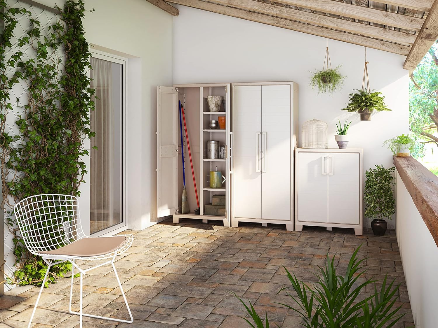 keter Armadio 8 Ripiani 80x44x182 cm Gulliver Multispace XL Sabbia e Beige...