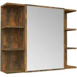 vidaXL Bad-Spiegelschrank Räuchereiche 80x20,5x64 cm Holzwerkstoff